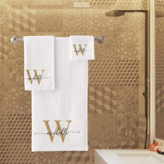 Initiale de nom en or blanc moderne écriture éléga