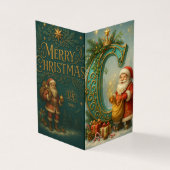 Initiale dorée C avec Père Noël et couronne (Outside)