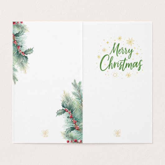 Initiale dorée C avec Père Noël et couronne (Inside Unfolded)