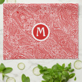 Initiale en Rouge Scribblprint Serviette de cuisin (Plié)