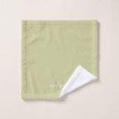 Initiale et nom personnalisable Vert olive brut (Gant de toilette)