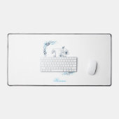 Initiale "F" Monogramme bleu Calme Floral (Clavier et souris)