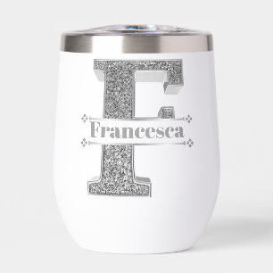 Initiale F Personnalisée Monogramme Argent Votre N