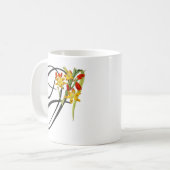 Initiale F, Vintage Étoiles Tombant Coffee Mug (Devant gauche)