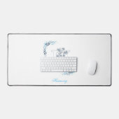 Initiale "H" Monogramme bleu Calme Floral (Clavier et souris)