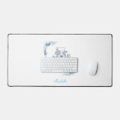Initiale "I" Monogramme Bleu Calme Floral (Clavier et souris)