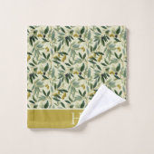 Initiale monogramme de branche d'olivier (Gant de toilette)
