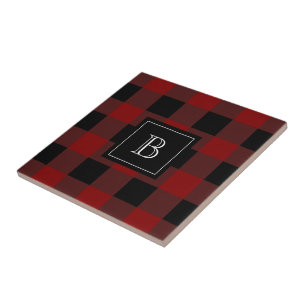 Initiale monogramme en carreau de bûcheron Buffalo