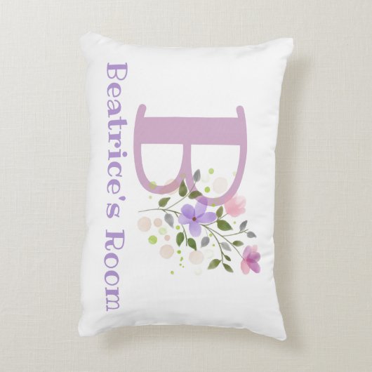 Initiale & Nom avec Coussin d'accentuation de desi (Dos(Vertical))