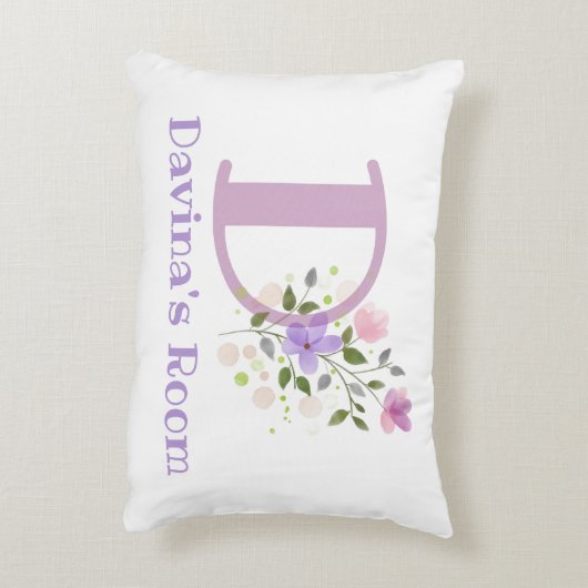 Initiale & Nom avec Coussin d'accentuation de desi (Dos(Vertical))