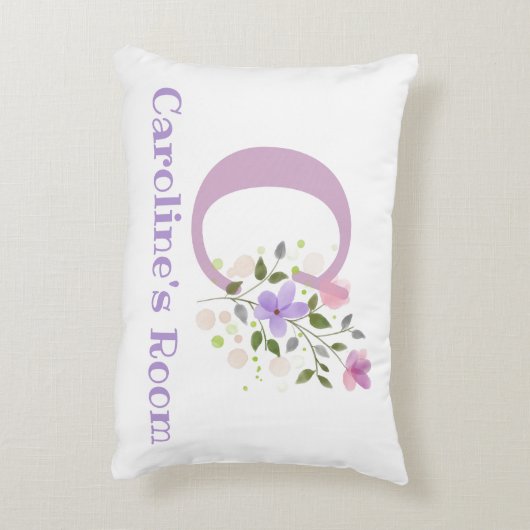 Initiale & Nom avec Coussin d'accentuation de desi (Dos(Vertical))