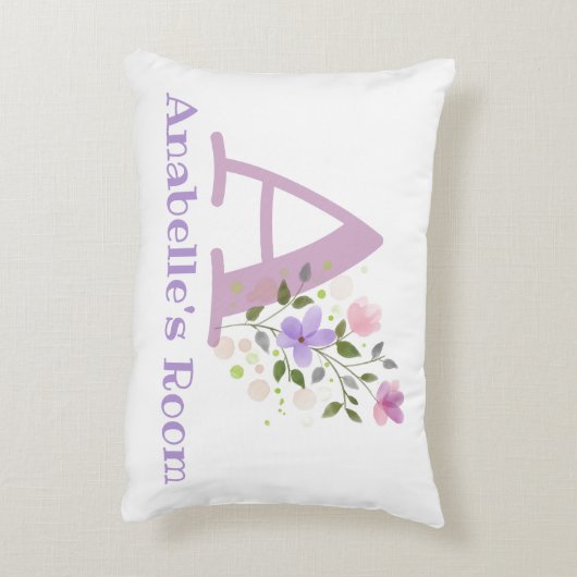 Initiale & Nom avec Coussin d'accentuation de desi (Dos(Vertical))