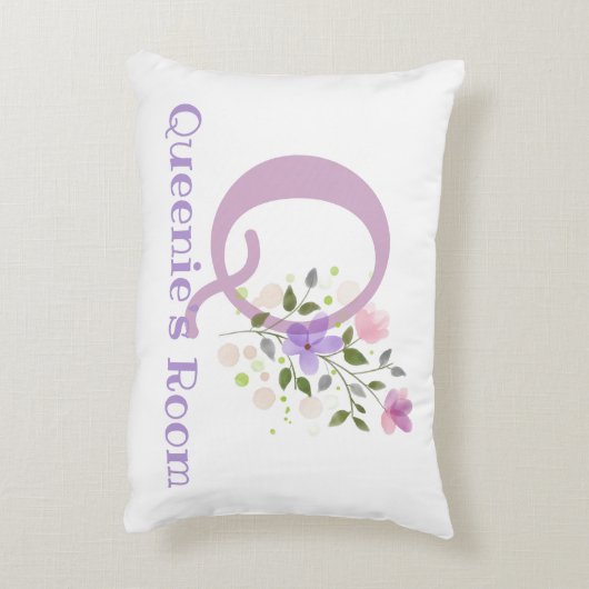 Initiale & Nom avec Coussin d'accentuation de desi (Dos(Vertical))