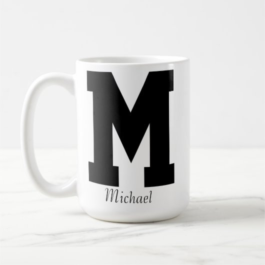 Initiale personnalisée et nom Mug (Gauche)