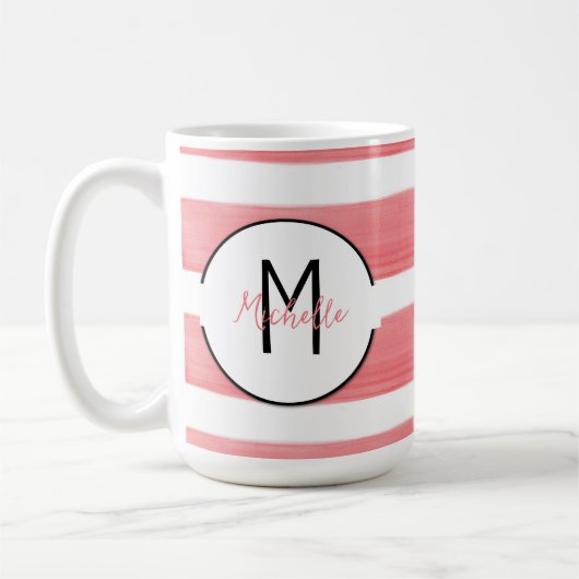 Initiale personnalisée et nom Mug (Gauche)