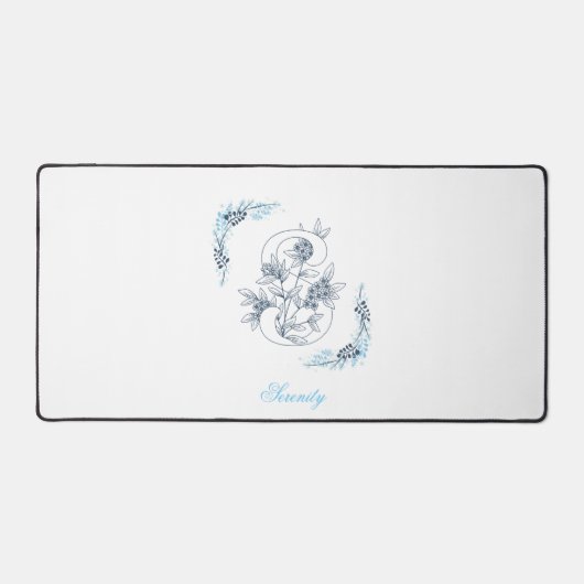 Initiale "S" Monogramme bleu Calme Floral (Recto)