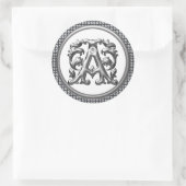 Initiale un Sticker rond en argent (Sac)