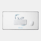 Initiale "X" Monogramme Bleu Calme Floral (Clavier et souris)