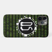 Initialen 1s 0s Binary Digital Matrix White Green Case-Mate iPhone Case (Achterkant (horizontaal))