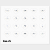 Initialen Blue Gold Wedding Hart Sticker (Vel)