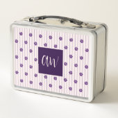 Initialen Blush & Violet Stripes Bloempatroon (Achterkant)