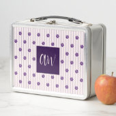 Initialen Blush & Violet Stripes Bloempatroon (In situ)