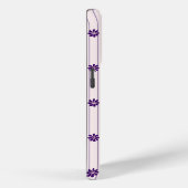 Initialen Blush & Violet Stripes Bloempatroon Case-Mate iPhone Case (Achterkant / Rechts)