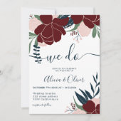 Initialen bruiloft met winterschotwonden kaart (Voorkant)