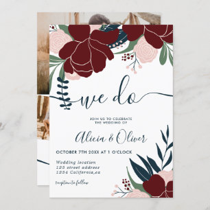 Initialen bruiloft met winterschotwonden kaart