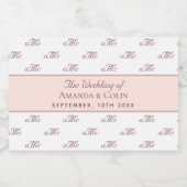 Initialen bruiloft met witte rozengoudmonogram sparkling wijnetiket (Enkel label)