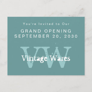 Initialen Business Store Openingsuitnodiging Uitnodiging Briefkaart