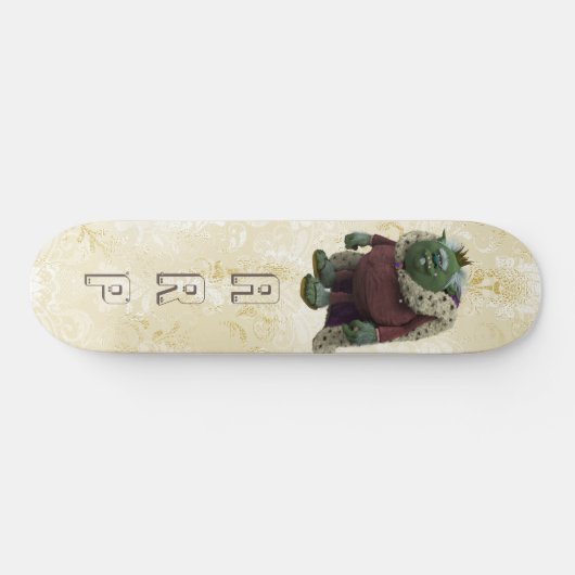 *~* Initialen Damask Royal Troll AP89 Skateboard (Horizontaal)