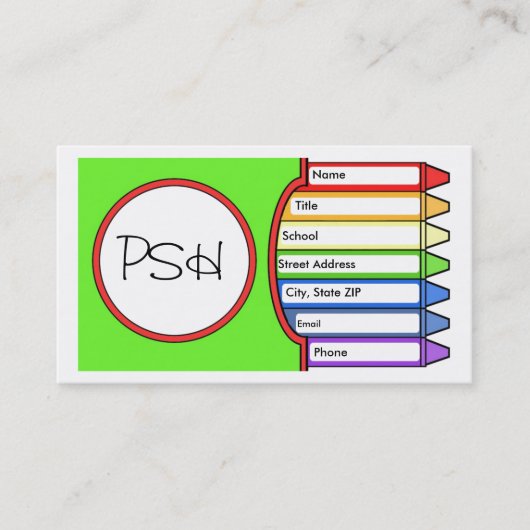 Initialen doos van Crayons Visitekaartje (Voorkant)