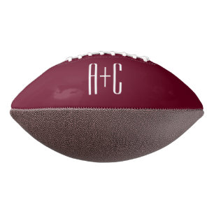 Initialen eenvoudige paren Wit en Bourgogne American Football