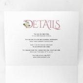 Initialen en ampersand van roos, met roos drieluik uitnodiging (Binnenzijde eerst)