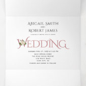 Initialen en ampersand van roos, met roos drieluik uitnodiging (Binnenkant midden)