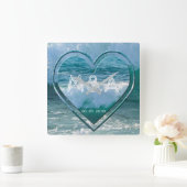 Initialen en datum van het Beach Life Wedding Coup Vierkante Klok (Huis)