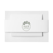 Initialen en gestileerde olijftak bruiloft uitnodigingen wikkel (Voorkant Voorbeeld)