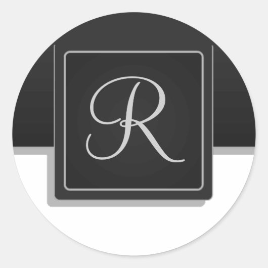 Initialen envelopzegel met tabbladen ronde sticker (Voorkant)