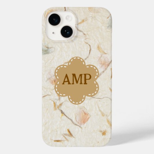 Initialen Girly kraft papier achtergrond gedroogde Case-Mate iPhone Case (Achterkant)