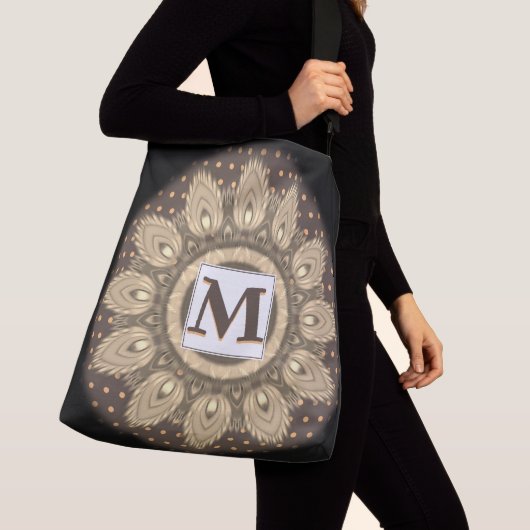 Initialen grote cross body canvas tas psychedelisc (Dichtbij)