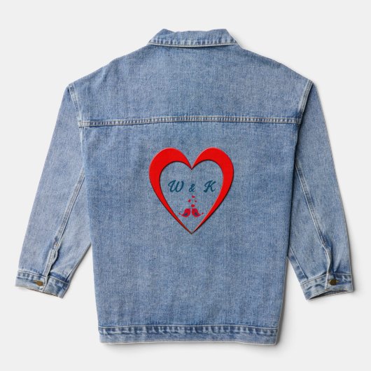 Initialen in Heart Denim Jacket (Achterkant)