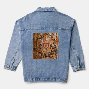 Initialen in Tree Trunk Denim Jacket