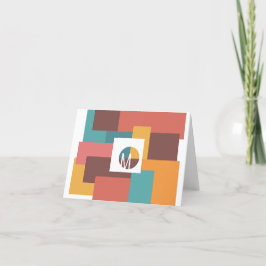 Initialen kleurblok bedankkaart