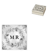 Initialen Krans - Elegant Monogram Rubberstempel (Gestempeld)