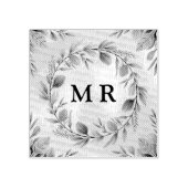 Initialen Krans - Elegant Monogram Rubberstempel (Afrduk)