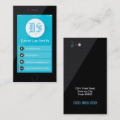 Initialen logo monogram smartphone visitekaartje (Voorkant / Achterkant)