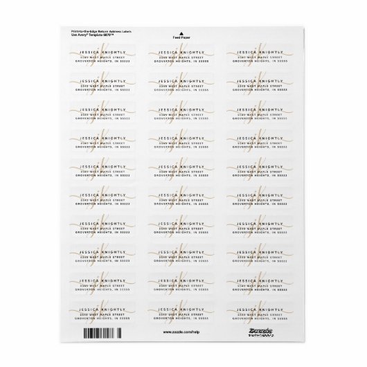 Initialen met een modern script voor minimaal Gold Etiket (Full Sheet)