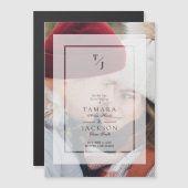 Initialen met het effect op de transparantie van h magnetische uitnodiging (Voorkant / Achterkant)