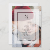 Initialen met het effect op de transparantie van h save the date (Voorkant)